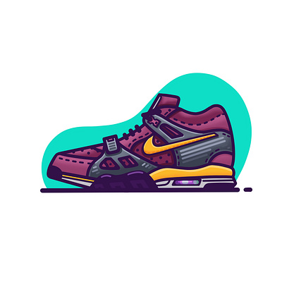 Nike Air Trainer 3 'Viotech' basketball fashion illustration nike procreate shoes sneakers street viotech