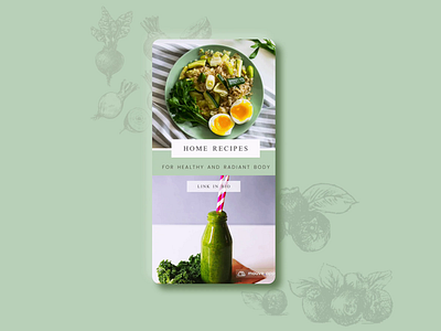 Healthy Home Recipes Instagra, Template @mouve branding illustraion instagram instagram template ui