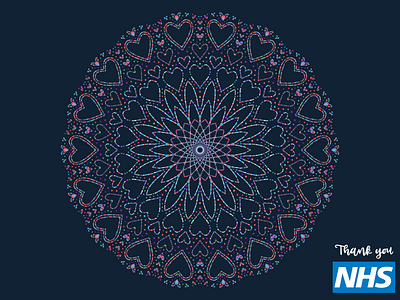 Thank You NHS adobe fresco digital art drawing graphic design hand drawn illustration mandala nhs