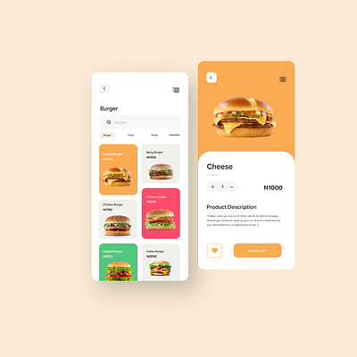 Foodiee App burger ui food ui product design ui uiux