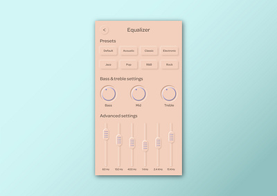 Design challenge - Settings design challenge equalizer neumorphic neumorphism settings page settings ui