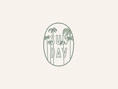 Simple Palm Tree Badge badge cute cute illustration fun handlettering illustration island lazy day minimal design minimal illustration palm tree simple simple design sunday tropical
