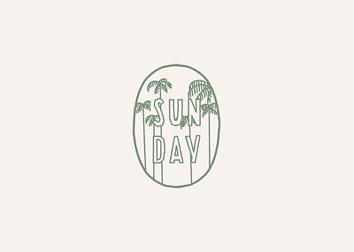 Simple Palm Tree Badge badge cute cute illustration fun handlettering illustration island lazy day minimal design minimal illustration palm tree simple simple design sunday tropical