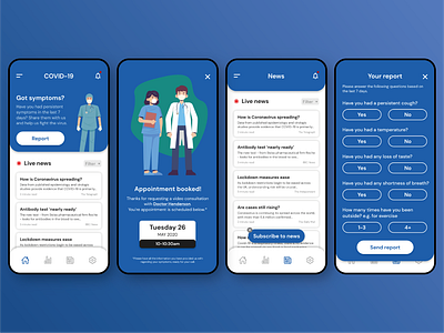 DailyUI 026 - Subscribe app app design coronavirus covid covid 19 dailyui doctor medical mobile screens subscribe symptoms ui uiux ux virus