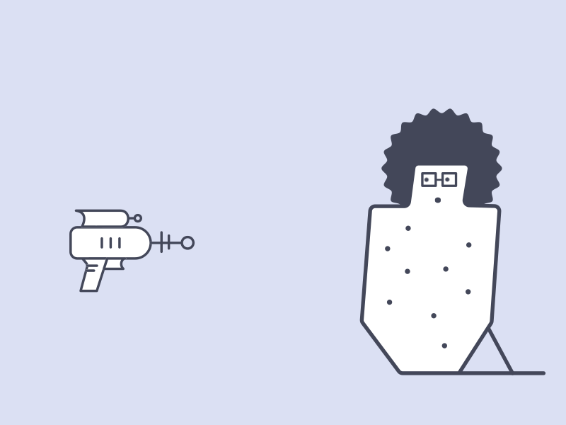 Laser Gun Animation - Character Animation 2d animation 2d character adobe aftereffects animation chandansingh character animation dribbble fun illustration minimal mograph motion motiondesign motiondesignschool