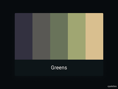 Greens branding color palette color palettes colors cpalettes design greens illustration logo palettes typography ui vector web