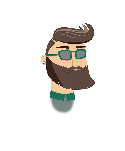 Hipster adobe illustrator beard design flat hipster icon illustration men vector vector art