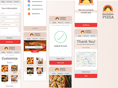 NeoPolitan Pizza - Mobile Website app design delivery app food interface interfaces mobile mobile app pizza research ui ui ux design ui design ui ux uidesign ux ux designer ux research uxdesign web