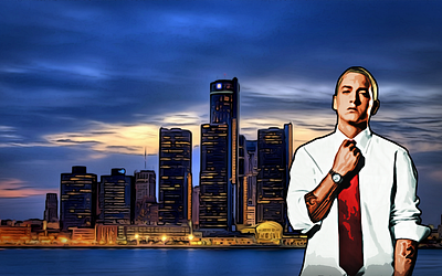 Eminem artstyle. adobe photoshop artist blend design eminem illustration wallpaper