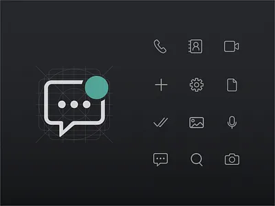 icon set_ messenger app app dark mode design icon iconography iconset messenger mobile ui