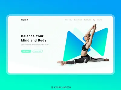 b:yond Meditation Website Concept adobexd blue branding design green landing design landing page material design meditation ui uidesign uiux ux xd yoga