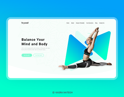 b:yond Meditation Website Concept adobexd blue branding design green landing design landing page material design meditation ui uidesign uiux ux xd yoga