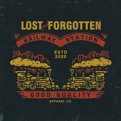 Lost and Forgotten apparel artwork badass badge branding design illustration label label packaging labeldesign vector art vintage