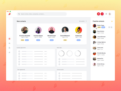 Budde Music CRM Concept app contacts crm portal design interface ui ux