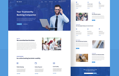 Bank Landing page exploration bank design interfacedesign landing design landing page design ui ui design web design website