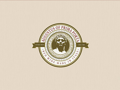 Augustus of Prima Porta | Red Wine l Logo Design adobe illustrator business logo design process etching illustration logo logo design logo designer logodesign logotype timelapse vintage vintage design vintage logo vintage logos wine bottle