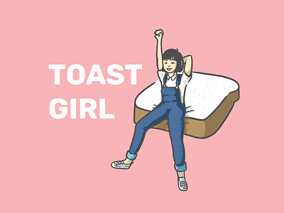 Illustration | Toast Girl character sketch girl graphicdesign illustration overalls procreate sketch toast ui