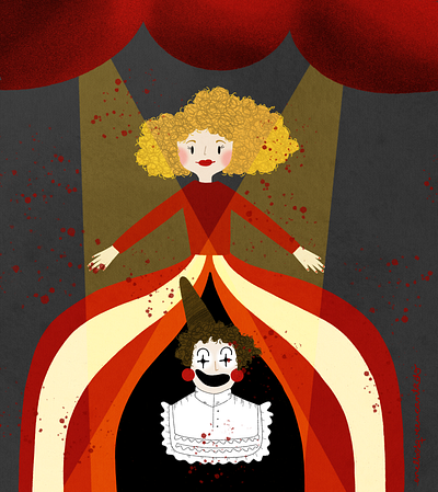 American Horror Story Freak Show american american horror story bigpot blood circus clown fear freak freak show illustration jessica lange lights procreate