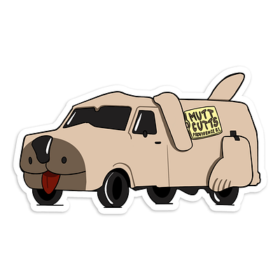Mutt Cutts Laptop Sticker dumb and dumber mutt cutts sheep dog van