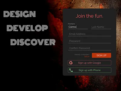 DailyUISignupForm dailyui signup signupform webdesign website