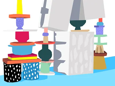 Stacks balance drawing drawing challenge illustration pottery stacks still here still life still life