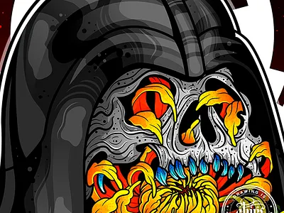 Darth Vader adobe illustrator chirisart concept design darthvader design flowers illustration illustration skull star wars vector wacom bamboo