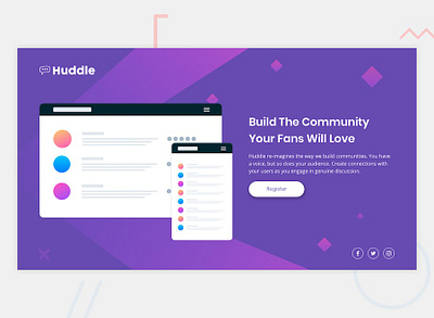 Huddle landing page with a single introductory section css css3 flexbox front end development html5 webdesign