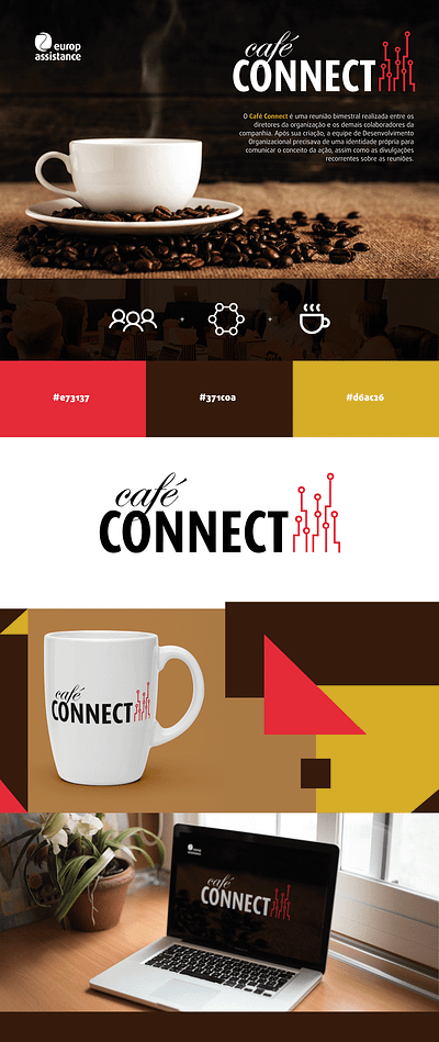 Café Connect Meeting brand graphic design logo