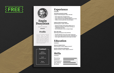 Free Resume Template adobe illustrator adobe photoshop cv design cv template design freebie resume design