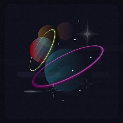 Planets&stars illustration vector website