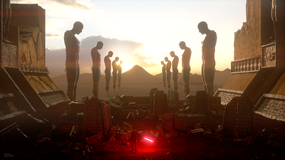 Korriban - Valley of the Dark Lords 3d after effects c4d cinema 4d environment art game art octane render star wars temple