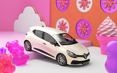 Renault Clio #2 3d arnold c4d car cinema4d design geometry illustration render