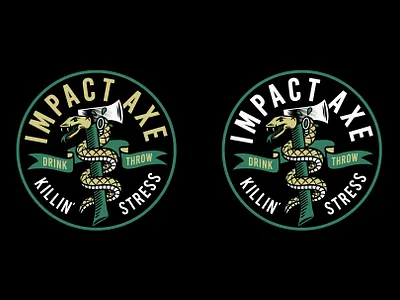 Impact Axe Snake Badges badge design illustration logo ty typography vector