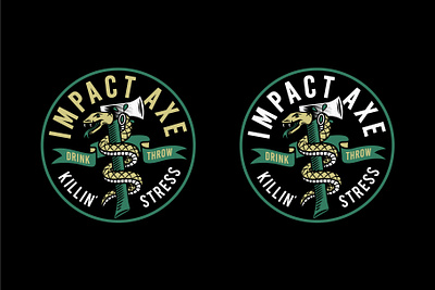 Impact Axe Snake Badges badge design illustration logo ty typography vector