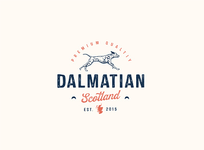 Dalmatian Scotland Logo Design adobe adobe illustrator bussines comission design designer dog drawing graphic illustration natural retro scotland sketch typography vector vintage