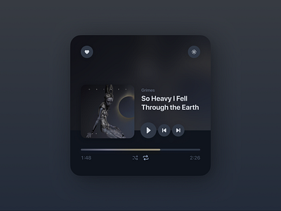 Music Player Widget - Dark Mode 2020 app black card dark app dark mode dark theme dark ui design desktop desktop app gold minimal music app music player music player ui san francisco ui winamp