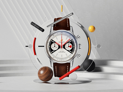 Breitling- Top Time 3d abstract architecture c4d cinema4d colors design editorial geometric illustration layout octane octanerender petertarka photoshop render space ui uiux web