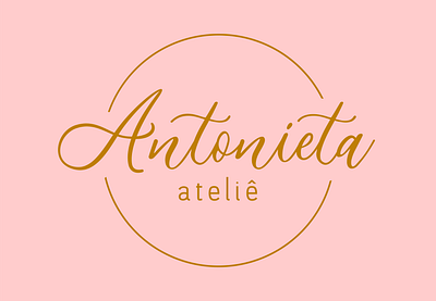 Logotipo Antonieta Ateliê fashion girly logotype modern pink romantic