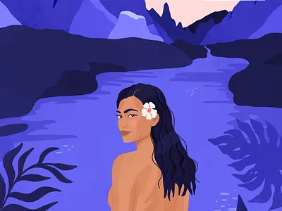 Kauai flower hanolulu hawaii hawaiian hibiscus kauai leaves maui monsterra purple water woman