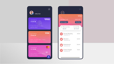 Credit Card Management App Design cards ui clean colorful colors creditcard ios minimal minimalist payment