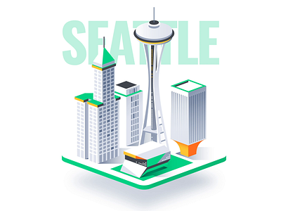 Isometric Cities 3d chicago city design dmit illustration miami san francisco seattle washington