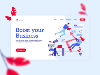 Boost Your Business - Landing Page app business business app character design characters creative illustration landing page office ui ux vector webdesign webside workshop workspace