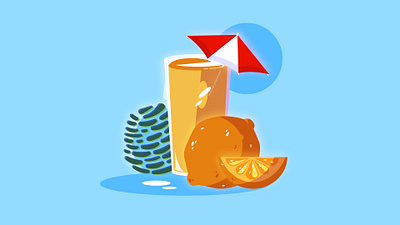 Spring Vibes in Food brand identity branding design food illustration fruit fruit illustration illustration minimal oranges pinecone smoothie umbrella vector website