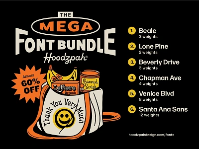 The Mega Font Bundle beale beverly drive chapman ave font font bundle fonts hoodzpah lone pine santa ana sans venice blvd