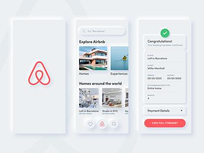 Airbnb Neumorphism airbnb app design gradient home ios light minimal neuomorphism rent sketch skeuomorph skeuomorphic skeuomorphism ui