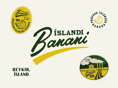Banana Production Logo & Fruit Stickers badge branding design fruitsticker illustration illustrator logo seal stickers typography vector