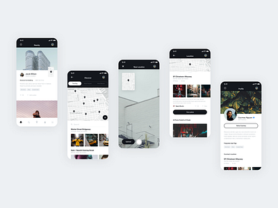 Sights iOS Design animaton app black camera clean dark ui design design system figma ios maps minimal monochromatic photography product design typography ui ui design ux ux design