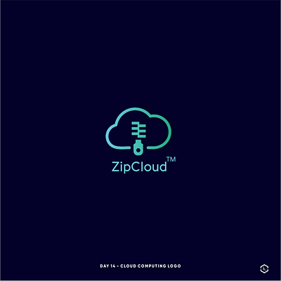 DAY 14 CLOUD COMPUTING LOGO adobe photoshop art brand identity branding design illustrator logo mockup ux vector