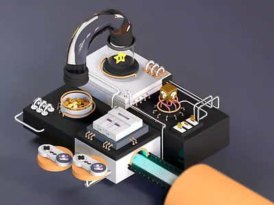 SuperN Isometric 2d 3d @3d @cinema4d @design @isometric @nintendo @redshift flat illustration motion