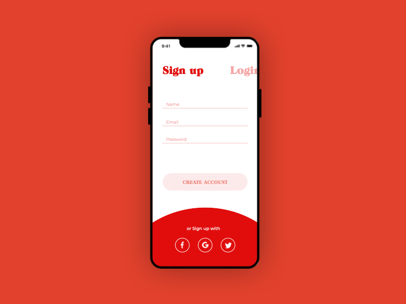 DAILY UI #001 - Sign Up animation app dailyui design principle ui